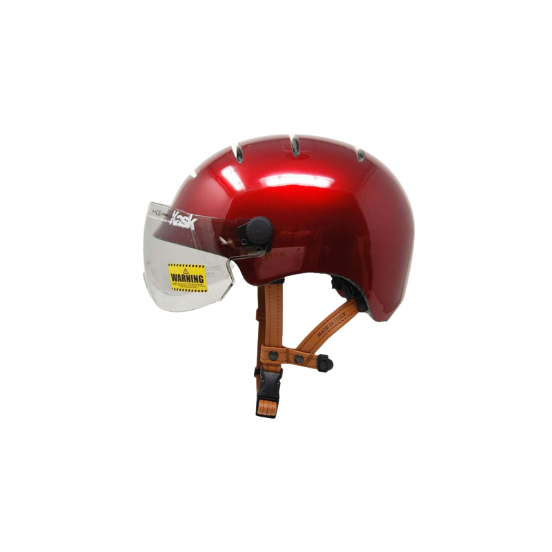 Casque Urbain Kask Mixte Adulte - Style Italien, Visière, Lanières Cuir - Élégant Et Sûr à Vélo