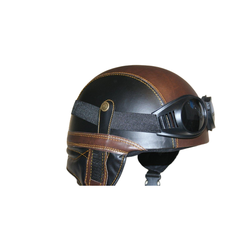 Brown e capacete preto L