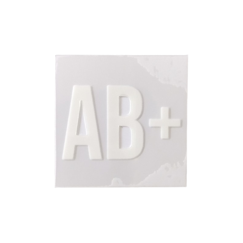AB+ blood group sticker White