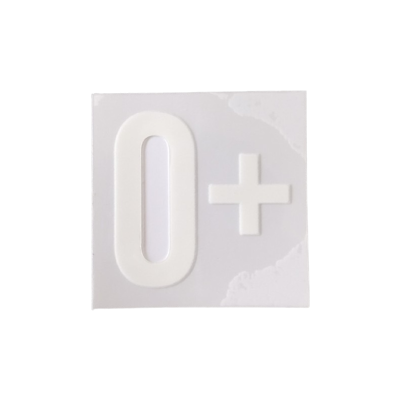 White O+ blood group sticker