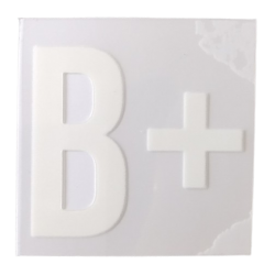 B+ blood group sticker White