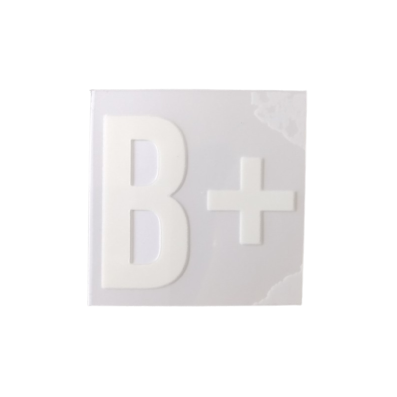 Adhesivo grupo sanguíneo B+ Blanco
