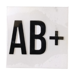 AB+ blood group sticker Black