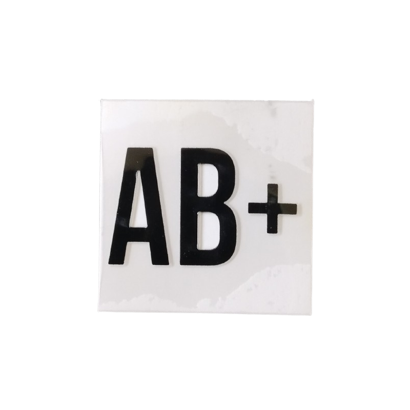 Adhesivo grupo sanguíneo AB+ Negro