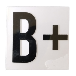 Black B+ blood group sticker