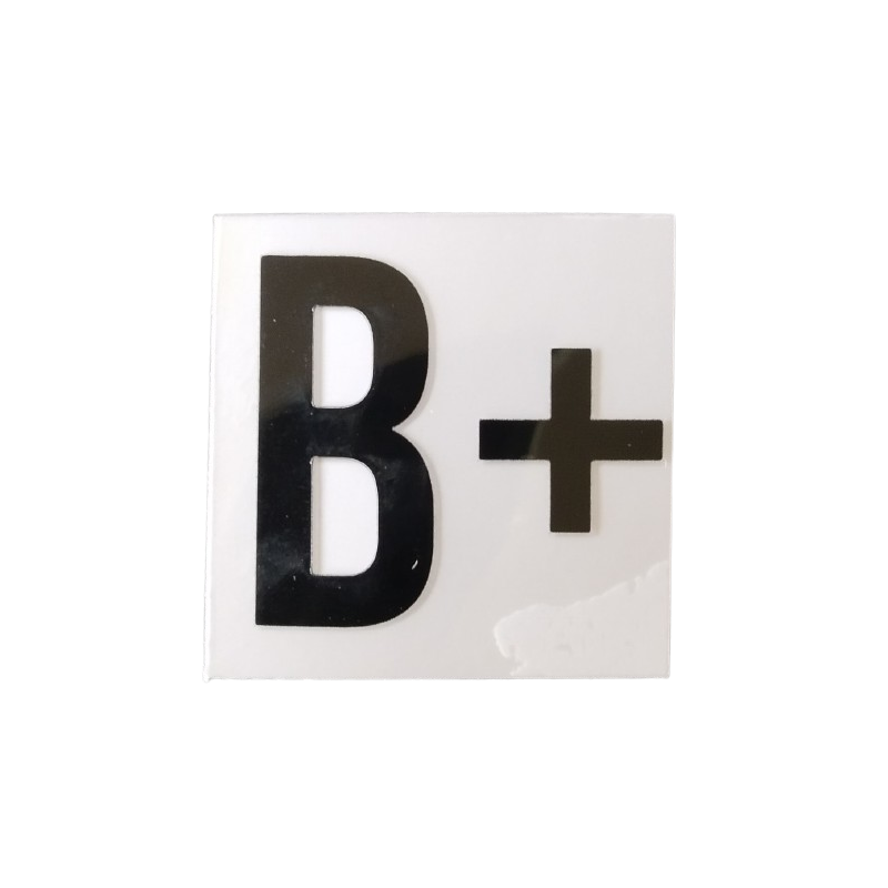 Black B+ blood group sticker