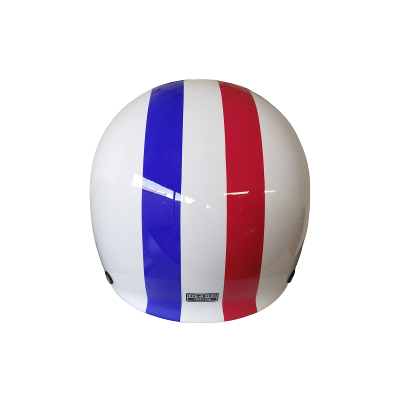 Jet Helm Frankreich tricolore Brillant Homologiert Retro / Vintage
