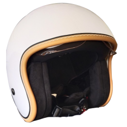 Retro / vintage approved Jet helmet, glossy white