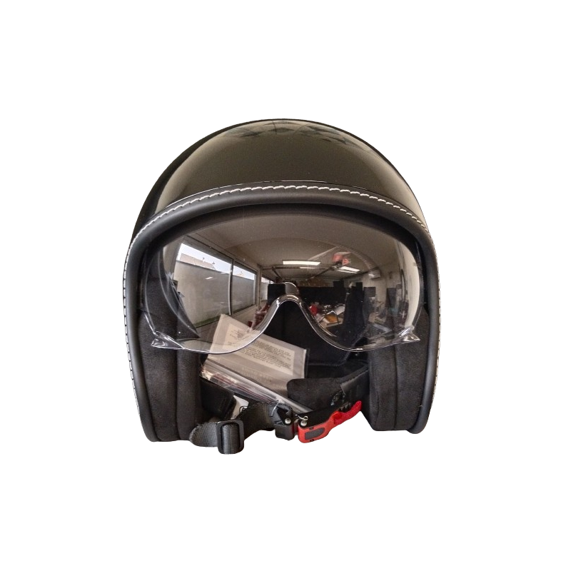 Jet Helmet Gloss Black Retro / Vintage Approved