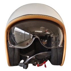 Jet-Helm Brillantweiß Homologiert Retro/Vintage