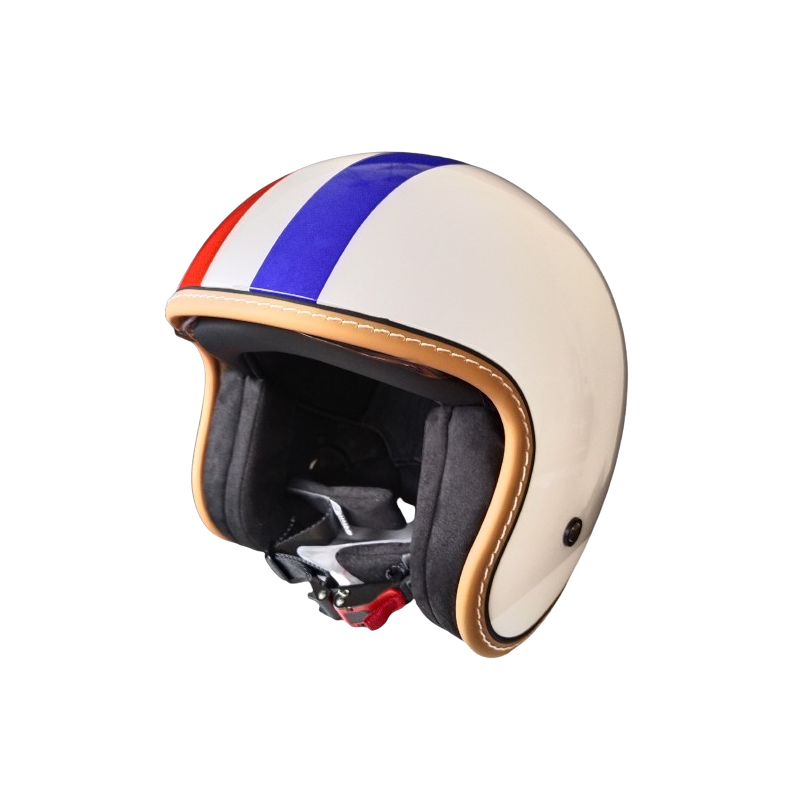 Casque Moto Jet Café Racer Homologué ECE 22-06 - Argent, Taille XL (60 Cm), Visière Amovible