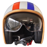 Jet France Tricolour Glossy Retro / Vintage Approved Helmet