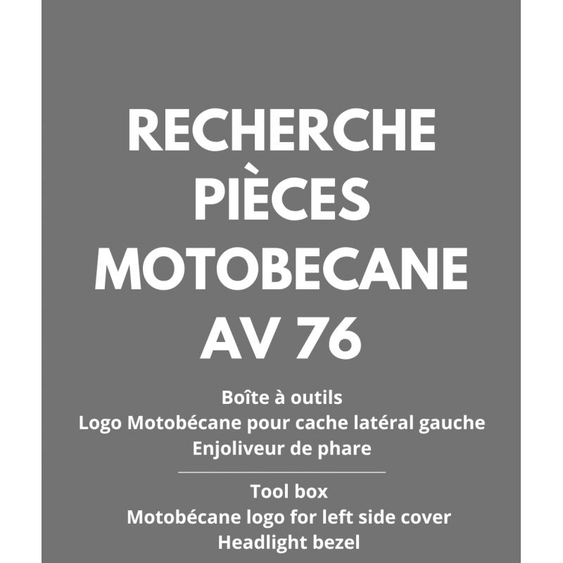 Pièces Motobécane AV76 (recherche)
