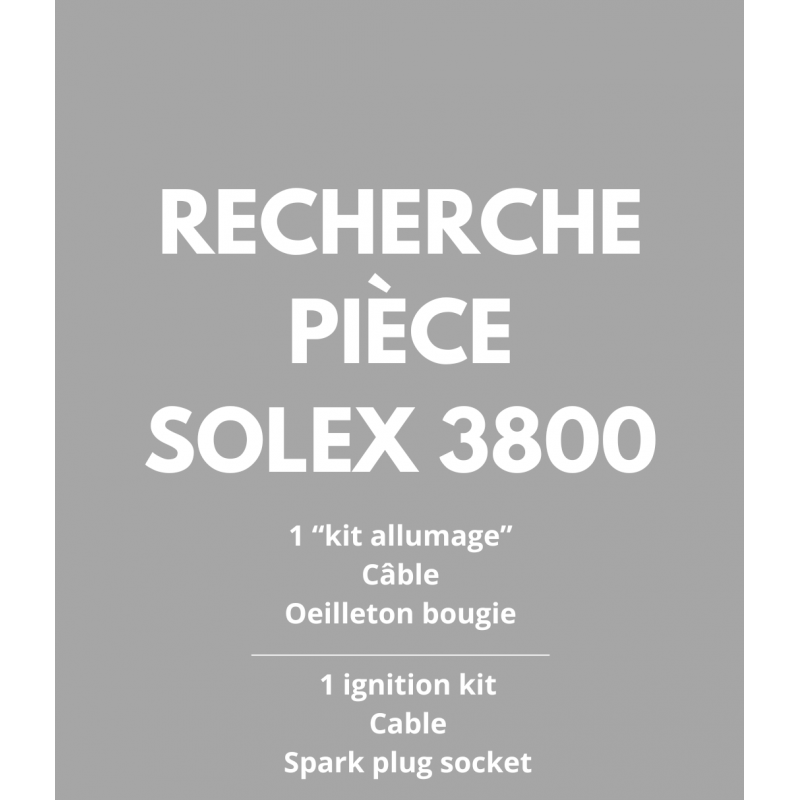 Solex 3800 Parts - Kit de ignição (Procura-se)