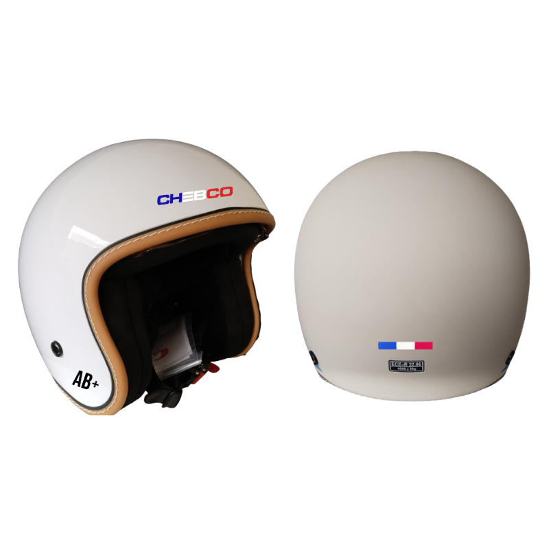 Casque Moto Jet Cafe Racer - Homologué ECE 22-06 - Design Custom Fluo - Taille S