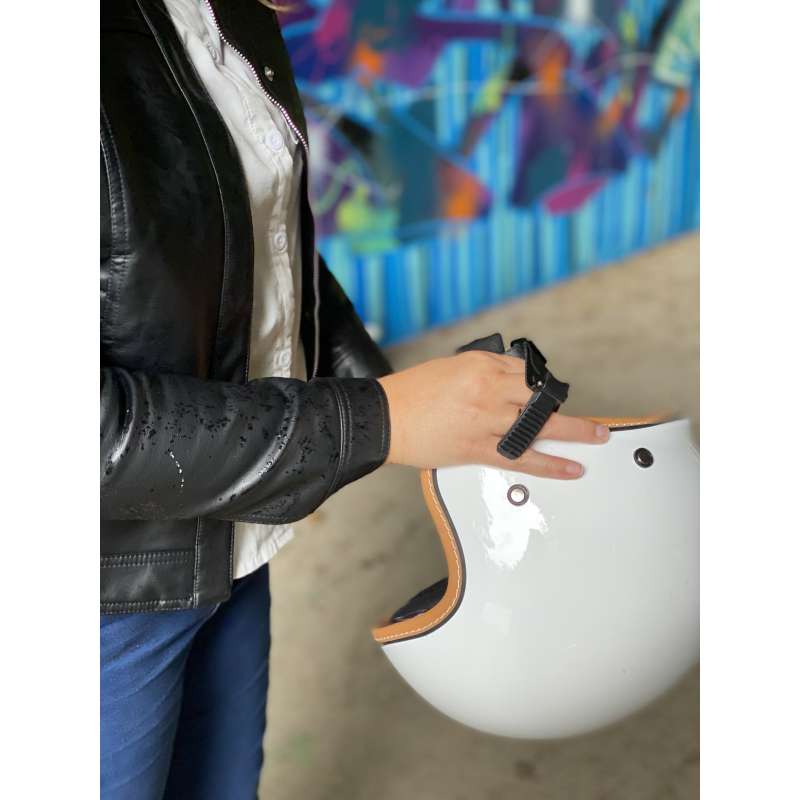 Casque Jet Intégral Avec Visière Anti-rayures Et Lunettes Internes Fumées - Taille M (57 Cm) - Blanc Métallisé