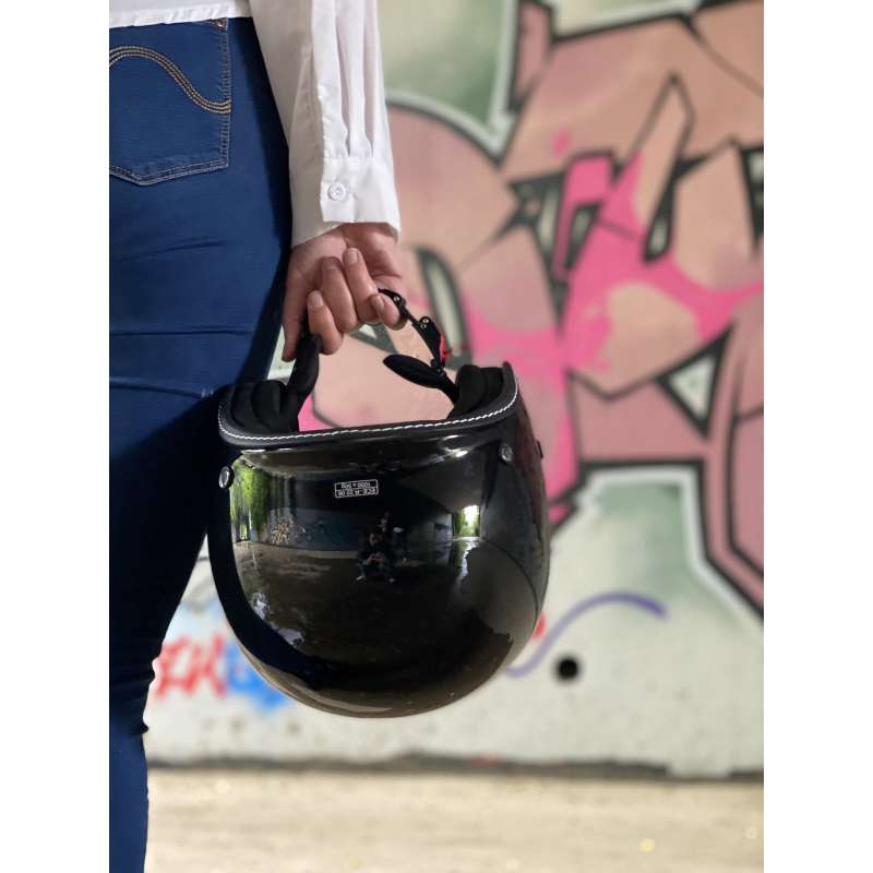 Casque Jet Moto MOCOERL Homologué ECE22.06 - Double Visière, Ventilation Réglable - Noir Vintage Pour Homme/femme